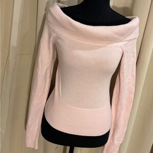 Hollister Light Pink Off-Shoulder Sweater